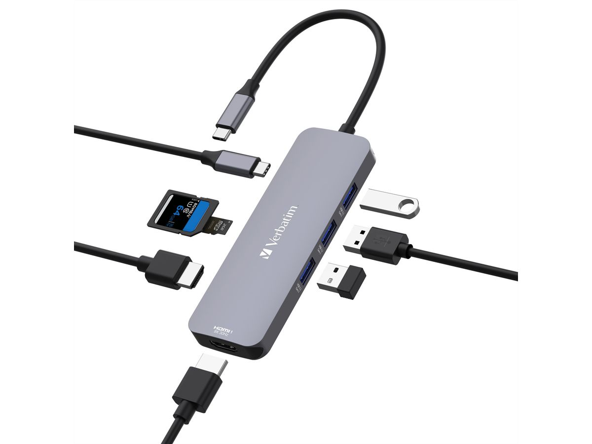 VERBATIM CMH-08 Hub Pro Multiports USB-C