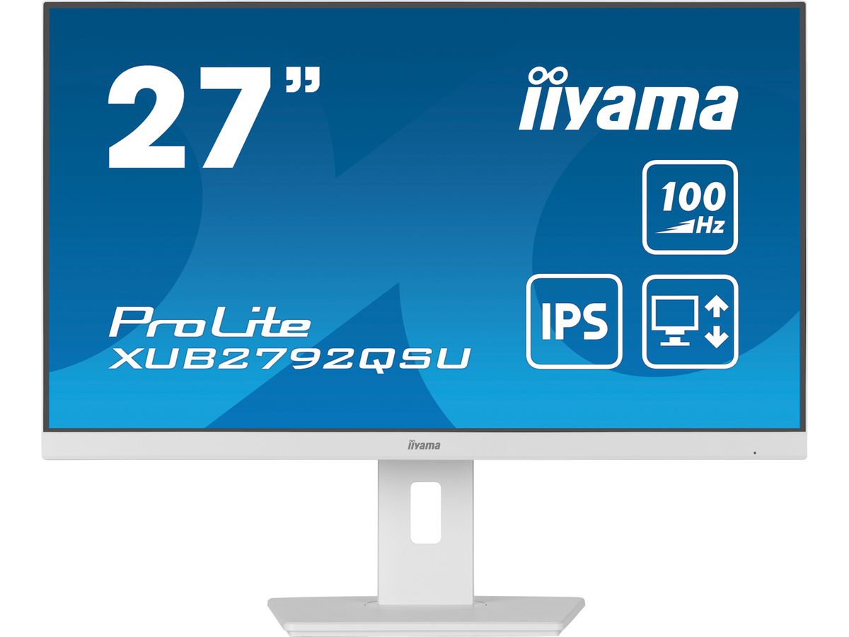 iiyama ProLite XUB2792QSU-W6 écran plat de PC 68,6 cm (27") 2560 x 1440 pixels Wide Quad HD LED Blanc