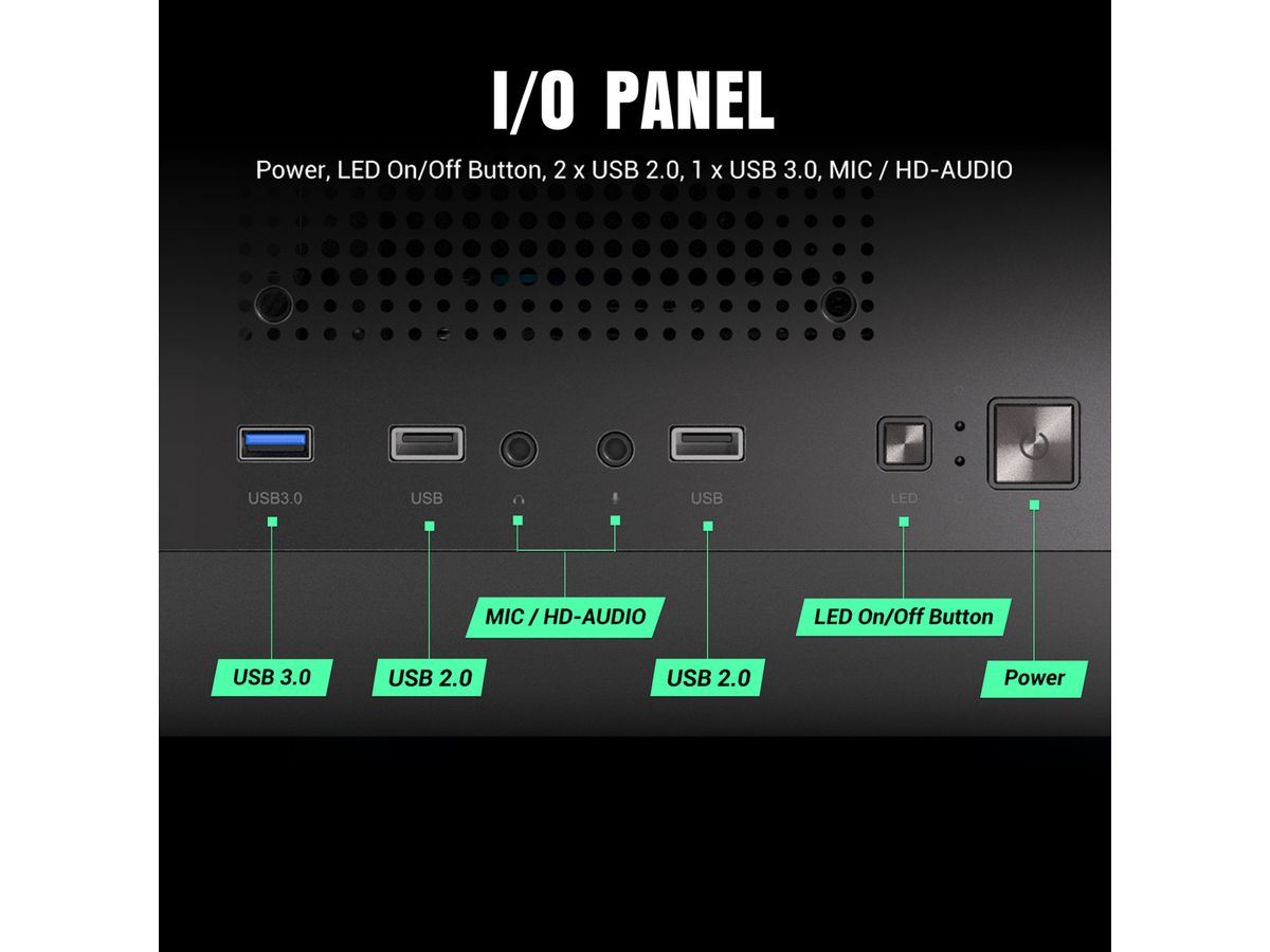 ANTEC AX27 RGB Elite Boîtier PC Midi Tower Gaming ATX, noir