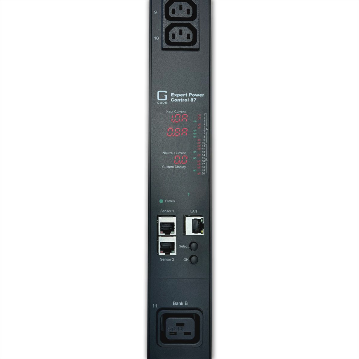 GUDE EPC 87-1210-18 PDU commutée et mesurée, 20 ports, verticale, noir, 135 cm