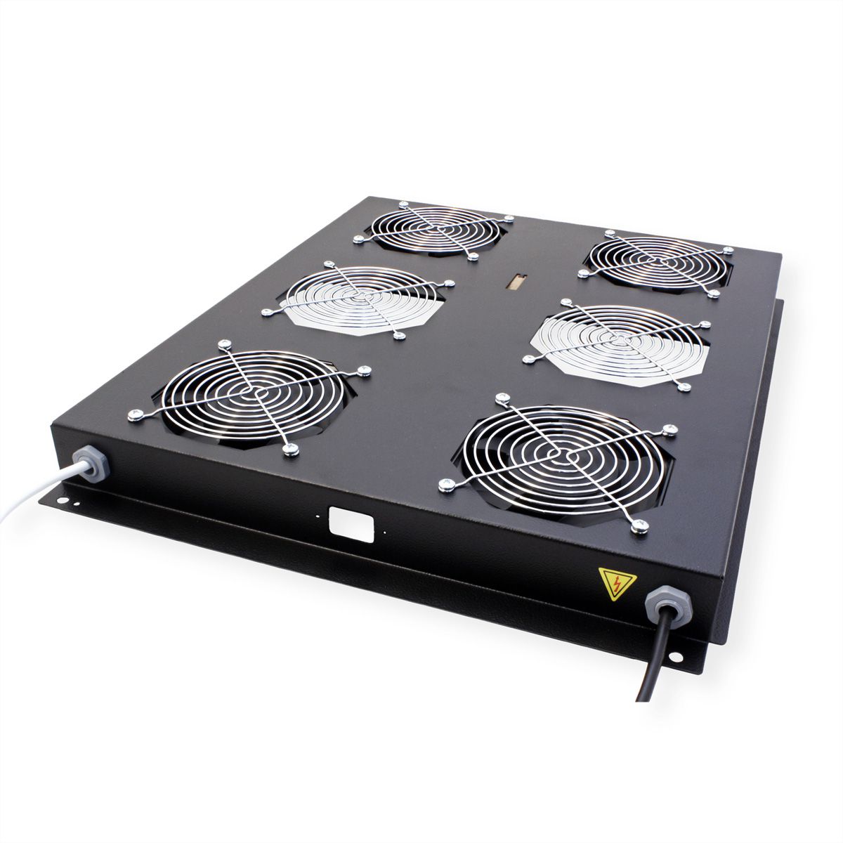 ROLINE 19" Unité de ventilation de toit, 4 ventilateurs, Thermostat pour baie serveur, noire