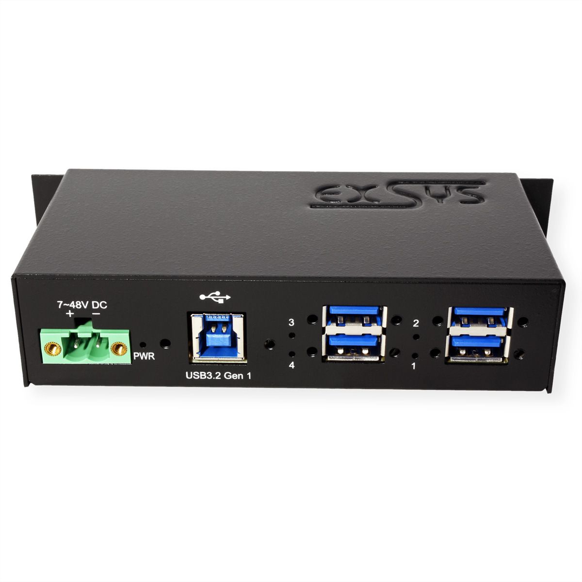 EXSYS EX-1185HMVS-2 Hub USB 3.2 Gen1 métal à 4 ports, protection de surtension 15KV ESD