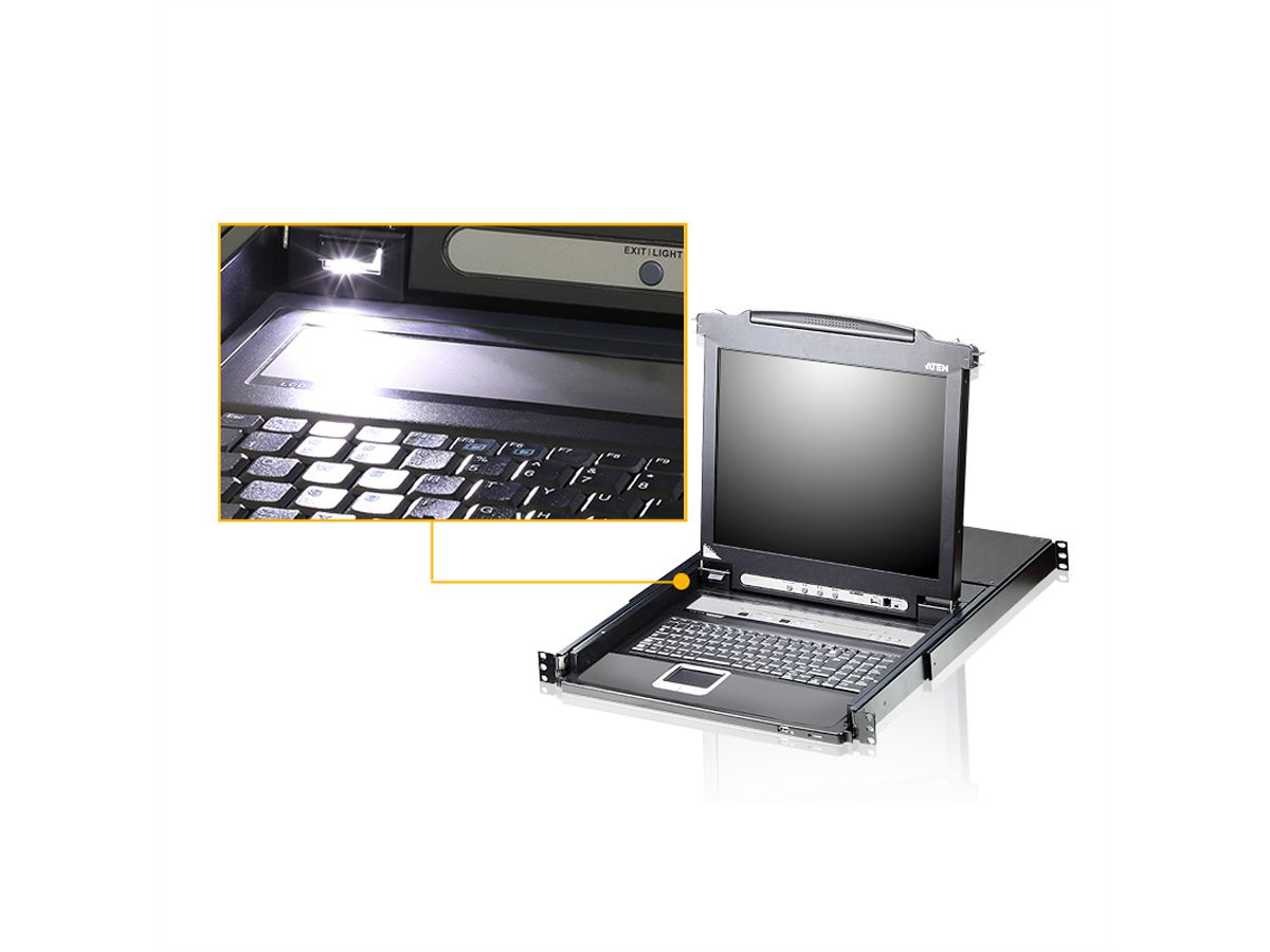 ATEN CL5716iN Commutateur KVM LCD VGA PS/2-USB 16 ports sur IP, FR-Layout