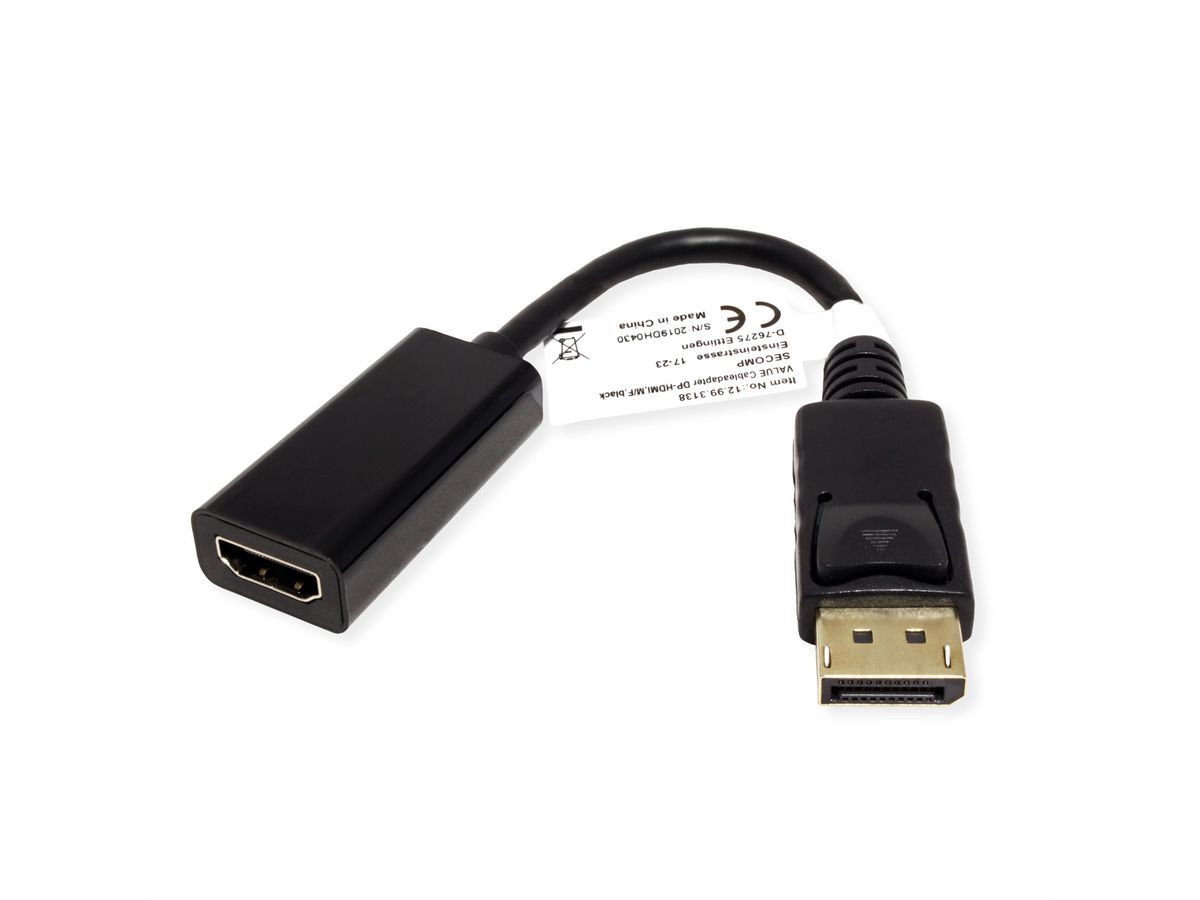 VALUE Adaptateur DisplayPort - HDMI, DP M-HDMI F