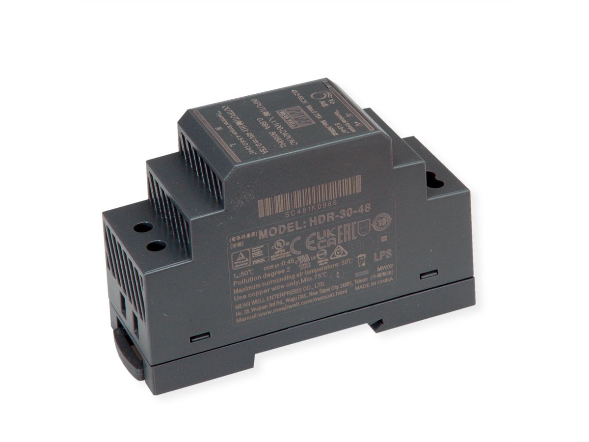 MEAN WELL HDR-30-48 Bloc d'alimentation sur rail DIN 30 W 48 V CC