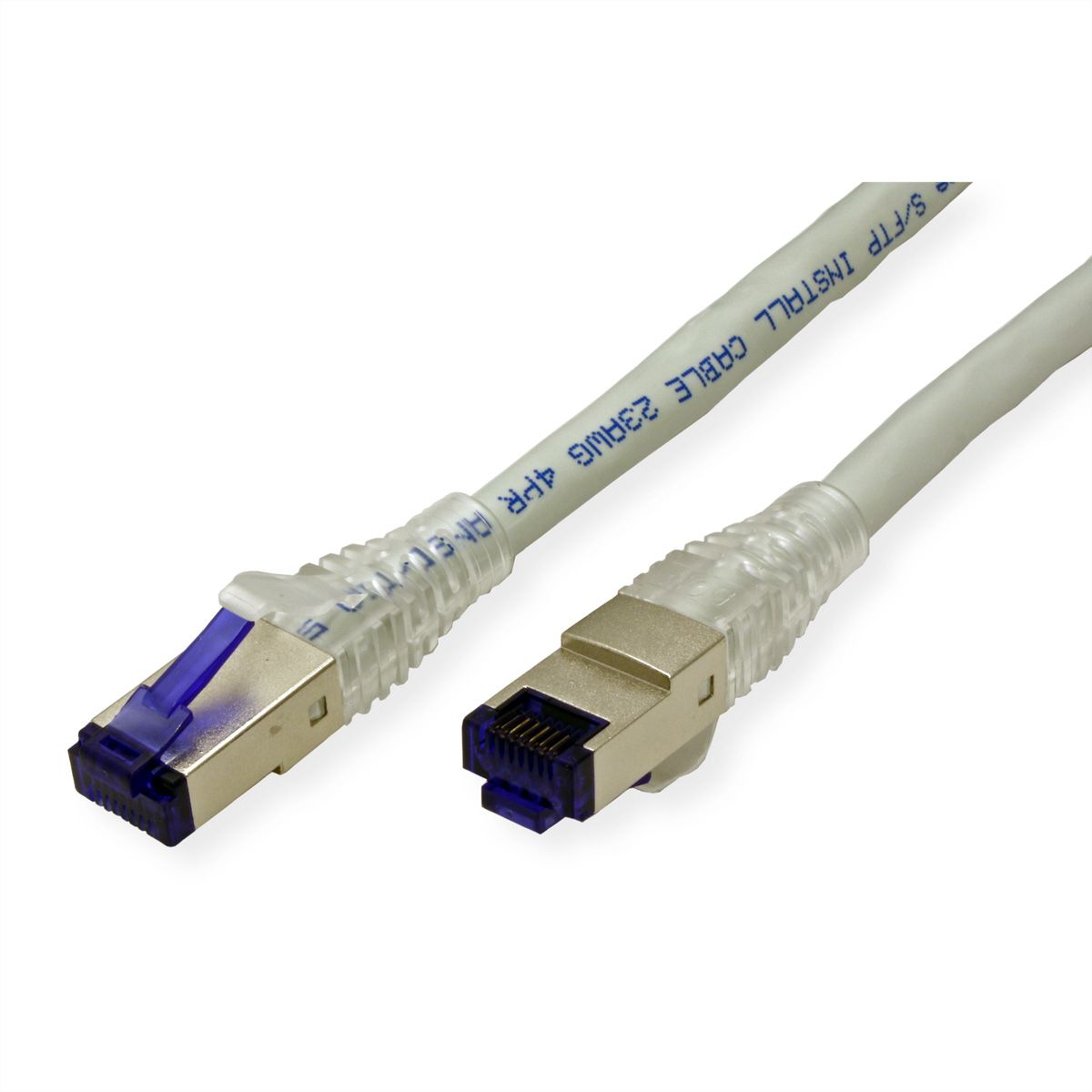 Cordon ROLINE Cat.6A (Classe EA) S/FTP (PiMF) solide, gris, 50 m