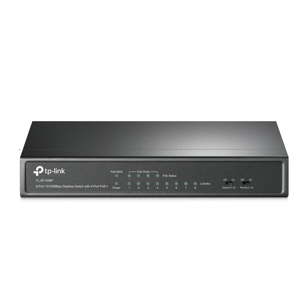 TP-LINK 8-port 10/100 PoE Switch Commutateur de réseau non géré Connexion Ethernet, supportant l'alimentation via ce port (PoE) Noir