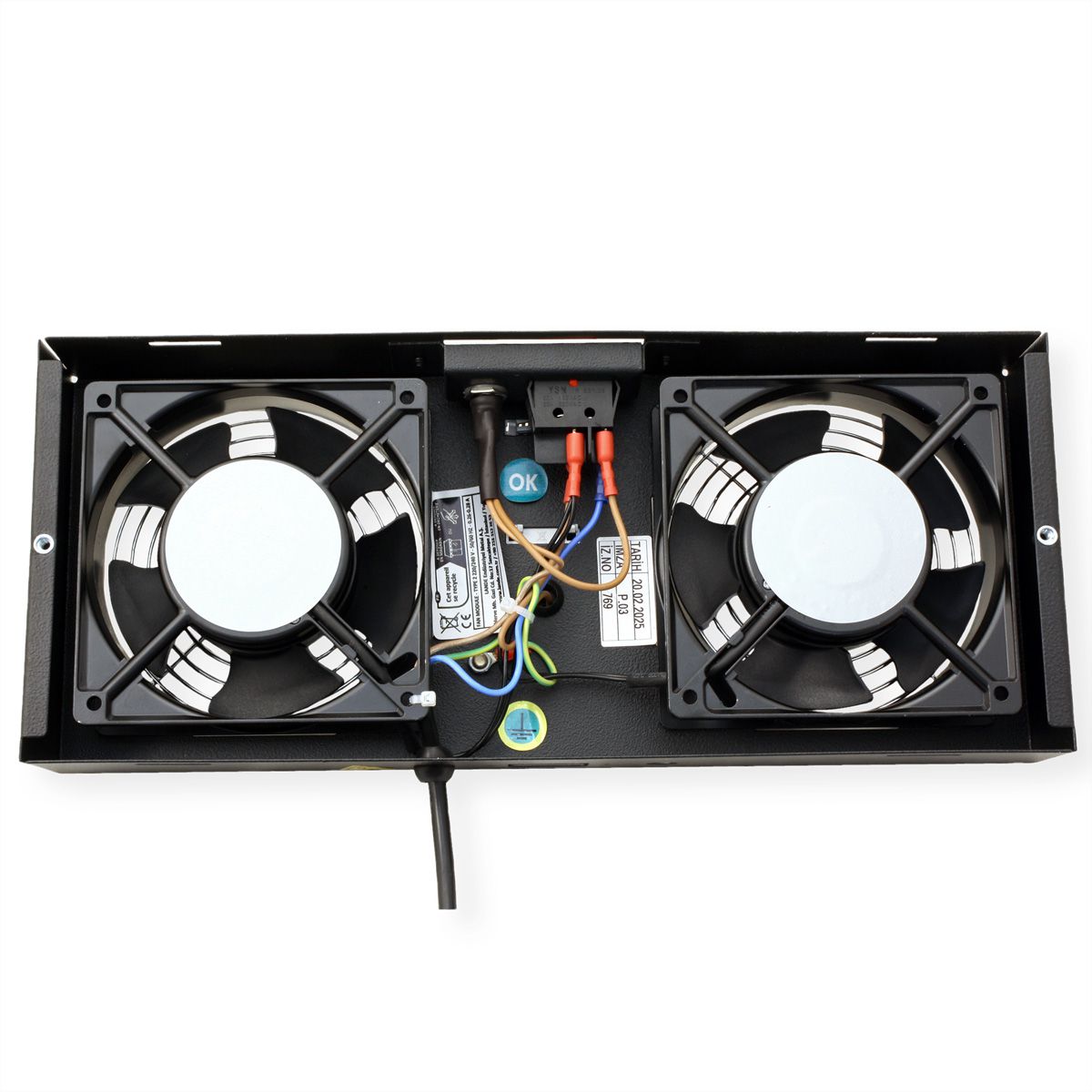ROLINE Unité de ventilation 2 ventilateurs, thermostat , pour boîtier mural 19", noir