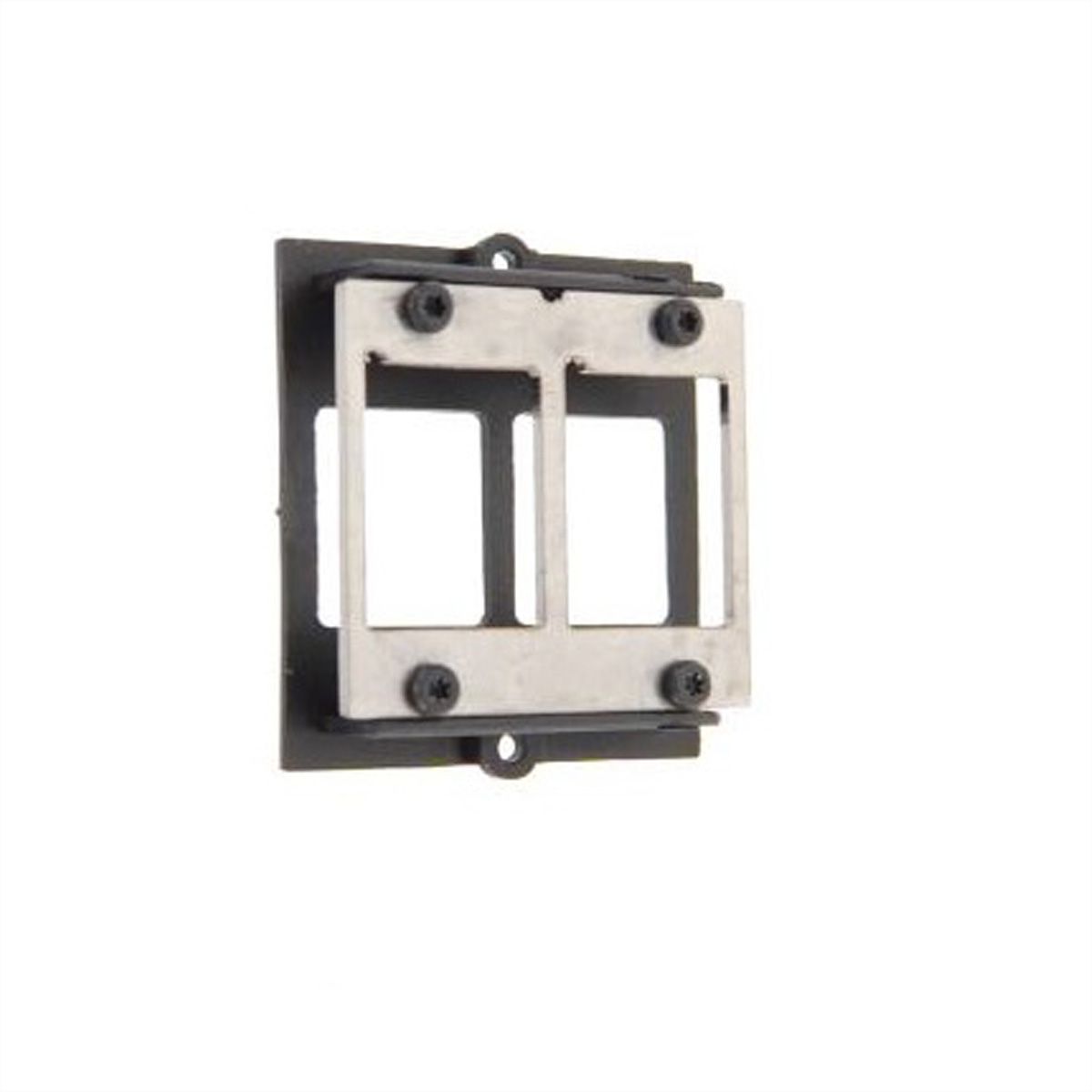 BACHMANN Module Cadre pour 2 Keystones avec fixation métallique, noir