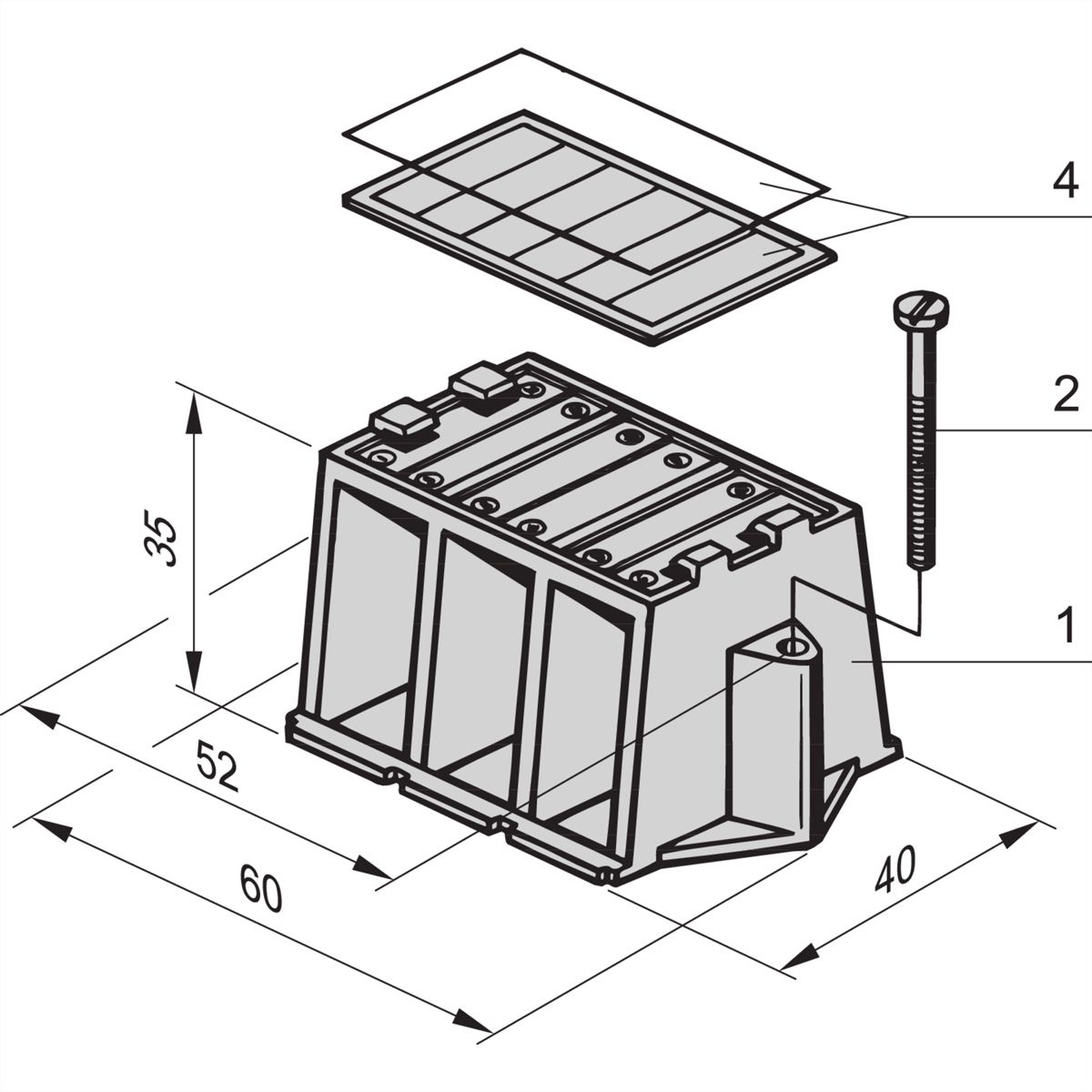 Étiquette d'identification SCHROFF avec couvercle transparent pour barres conductrices