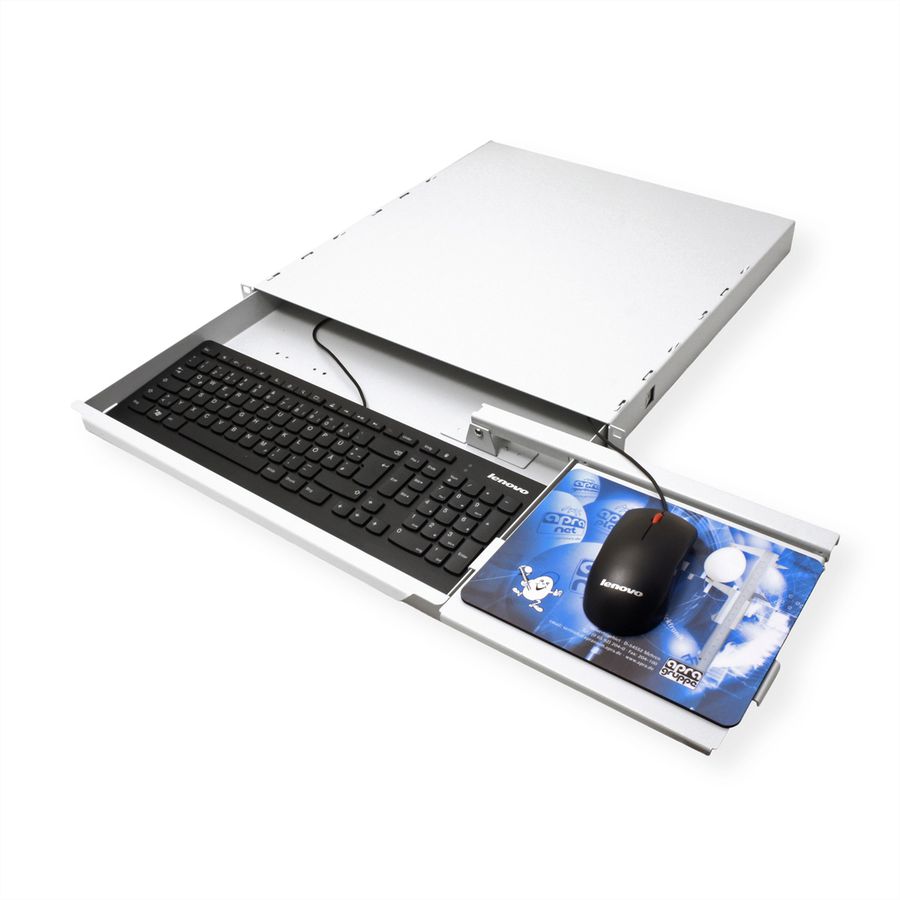 Tiroir clavier 19" 1UH sans clavier, gris clair