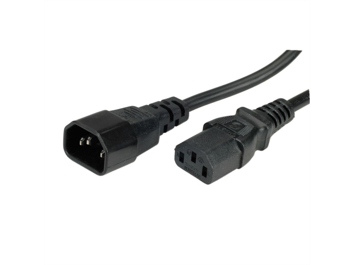 ROLINE Câble d'alimentation, IEC 320 C14 - C13, noir, 0,5 m