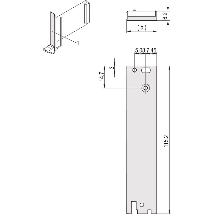SCHROFF Plug-In Unit, face avant profilé en U, pour IEL, IET, poignée type 2, blindable, 3 U, 8 F, E/S arrière, 2,5 mm, alu, anodisé avant, conducteur arrière