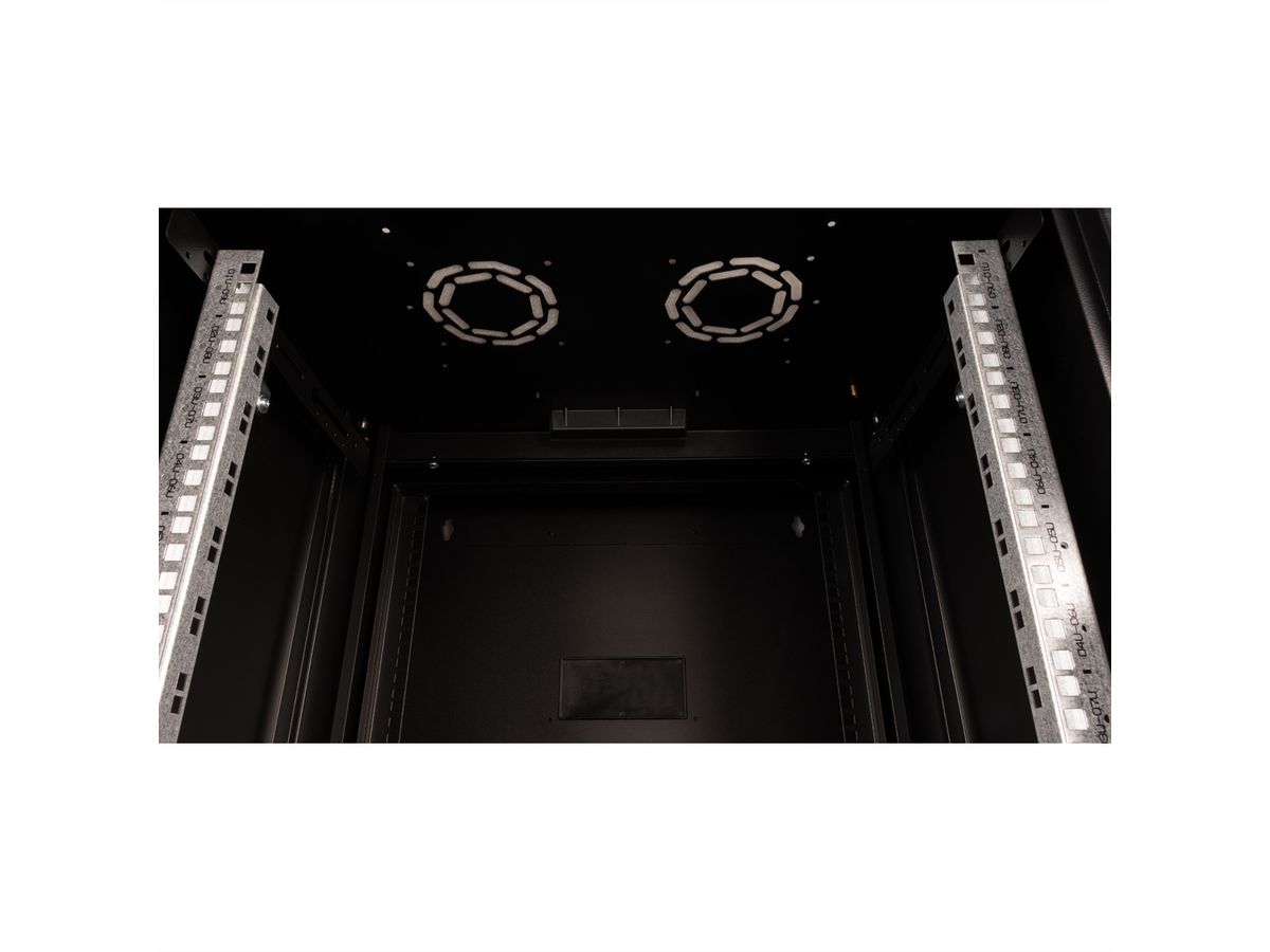 ROLINE 19" Boîtier mural Pro 9U, 600x600 LxP pivotant en 2 parties noir