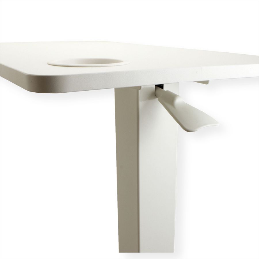 ROLINE Table d'appoint à vérin à gaz, réglable en hauteur, blanc