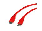 ROLINE Câble USB 2.0, C–C, M/M, silicone, 60W, rouge, 1 m