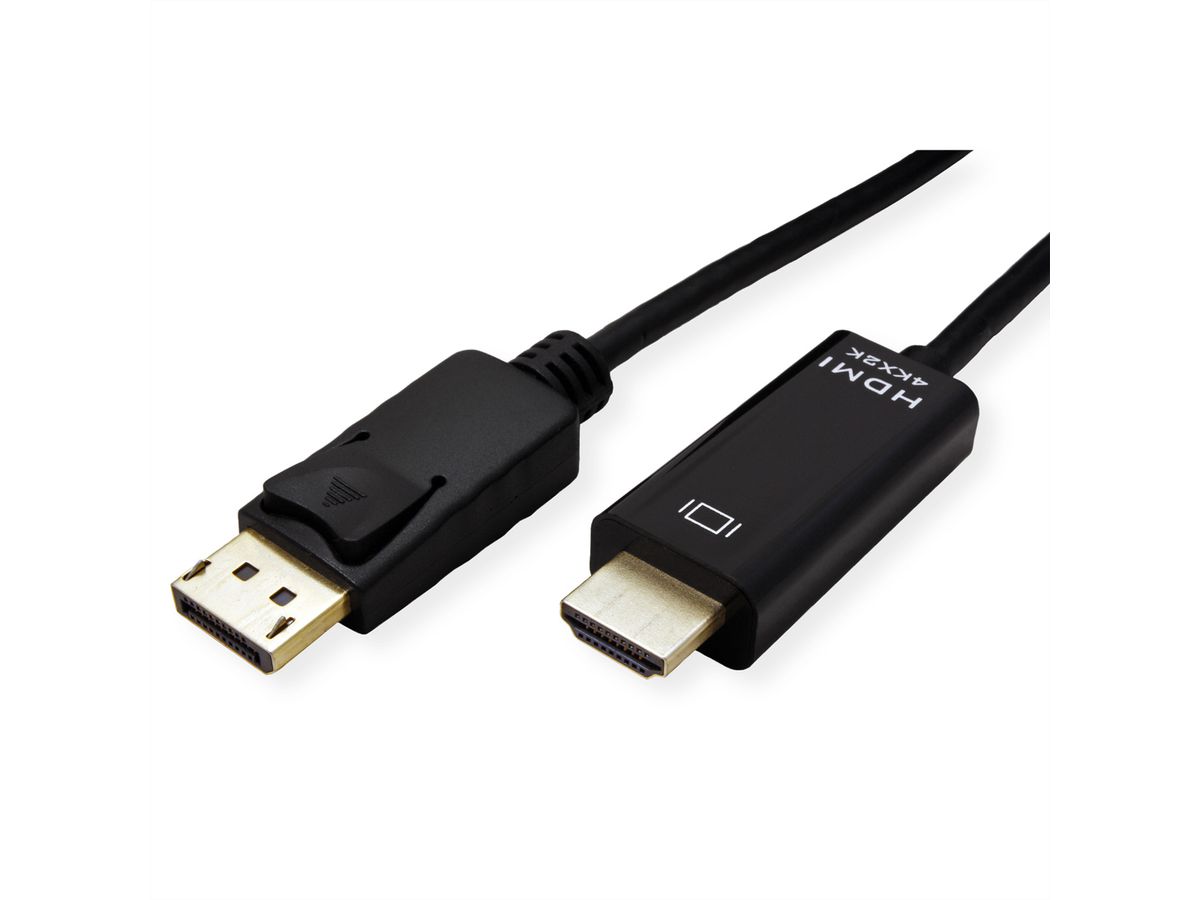 ROLINE Câble DisplayPort DP - UHDTV, Slim, M/M, noir, 1 m