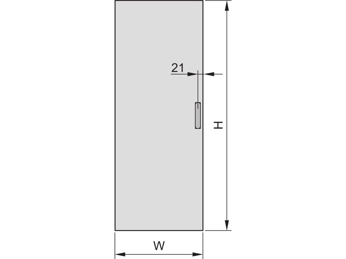 Porte acier Eurorack SCHROFF, Angle d'ouverture à 180°, RAL 7035, 29 U 600W