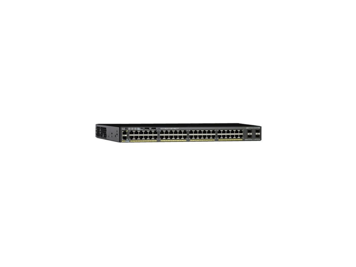 Cisco Catalyst C2960X48FPDL, Refurbished Géré L2 Gigabit Ethernet (10/100/1000) Connexion Ethernet, supportant l'alimentation via ce port (PoE) 1U Noir