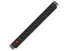 ROLINE Prise multiple 19", 8 ports, avec interrupteur, noir, 2 m