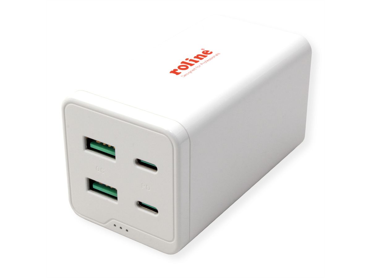 ROLINE Chargeur USB, 4 ports USB (2x USB-C, 2x USB-A QC3.0), max. 120W