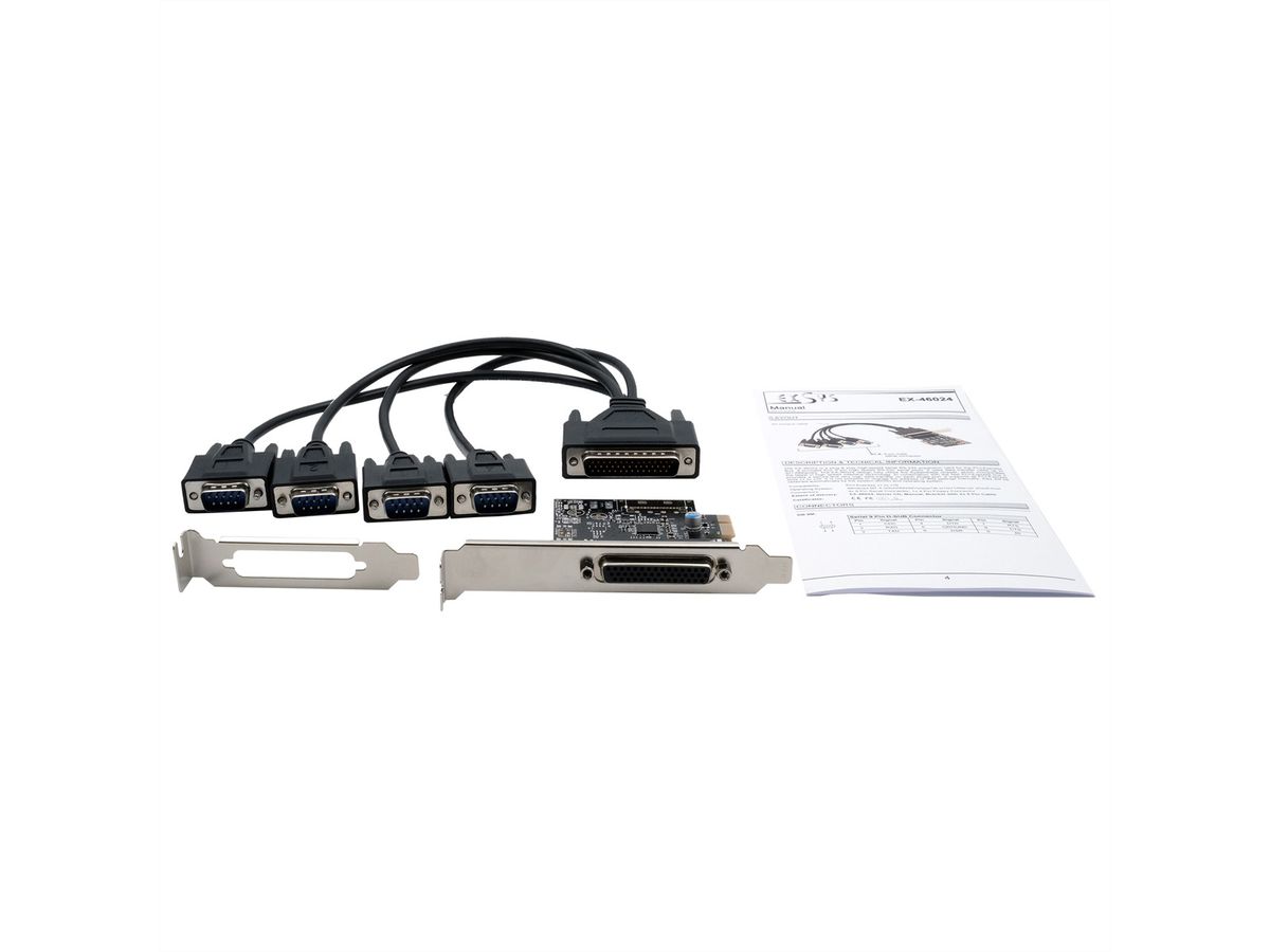 EXSYS EX-46024 Carte PCIe, 4x RS232
