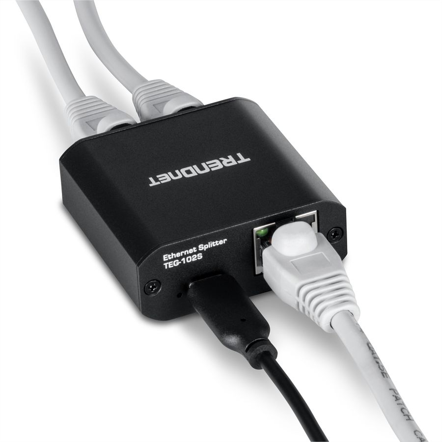 TRENDnet TEG-102S Répartiteur Gigabit à 2 ports avec alimentation USB de type C