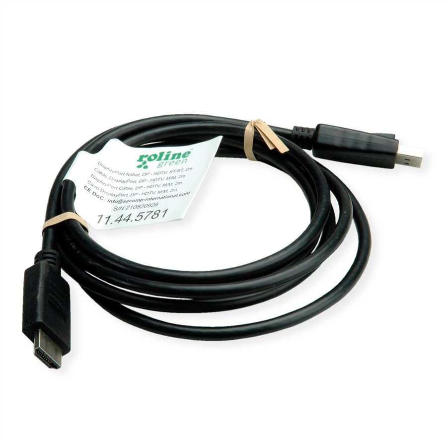 ROLINE GREEN Câble DisplayPort DP - HDTV, M/M, noir, 1 m