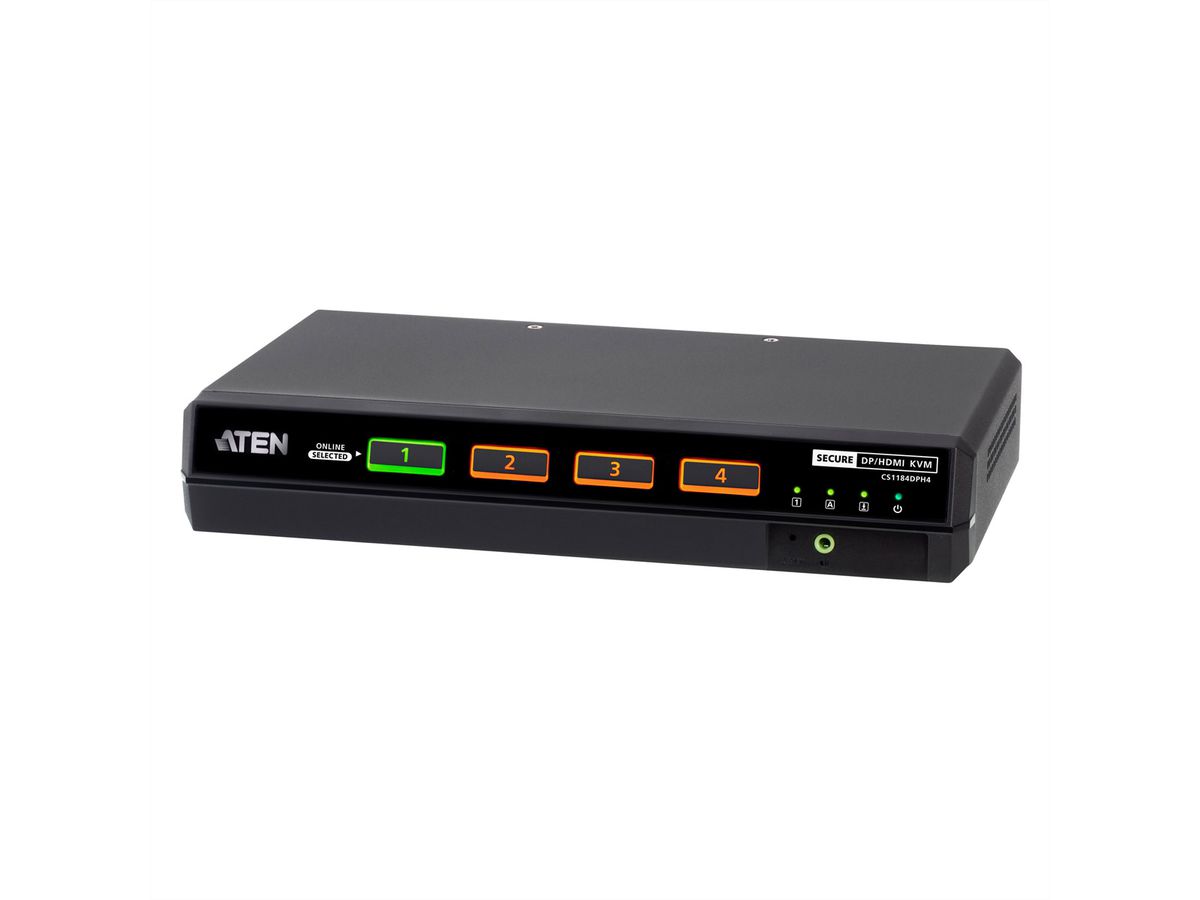 ATEN CS1184DPH4 Commutateur KVM sécurisé universel, 4 ports USB 5K DisplayPort/HDMI