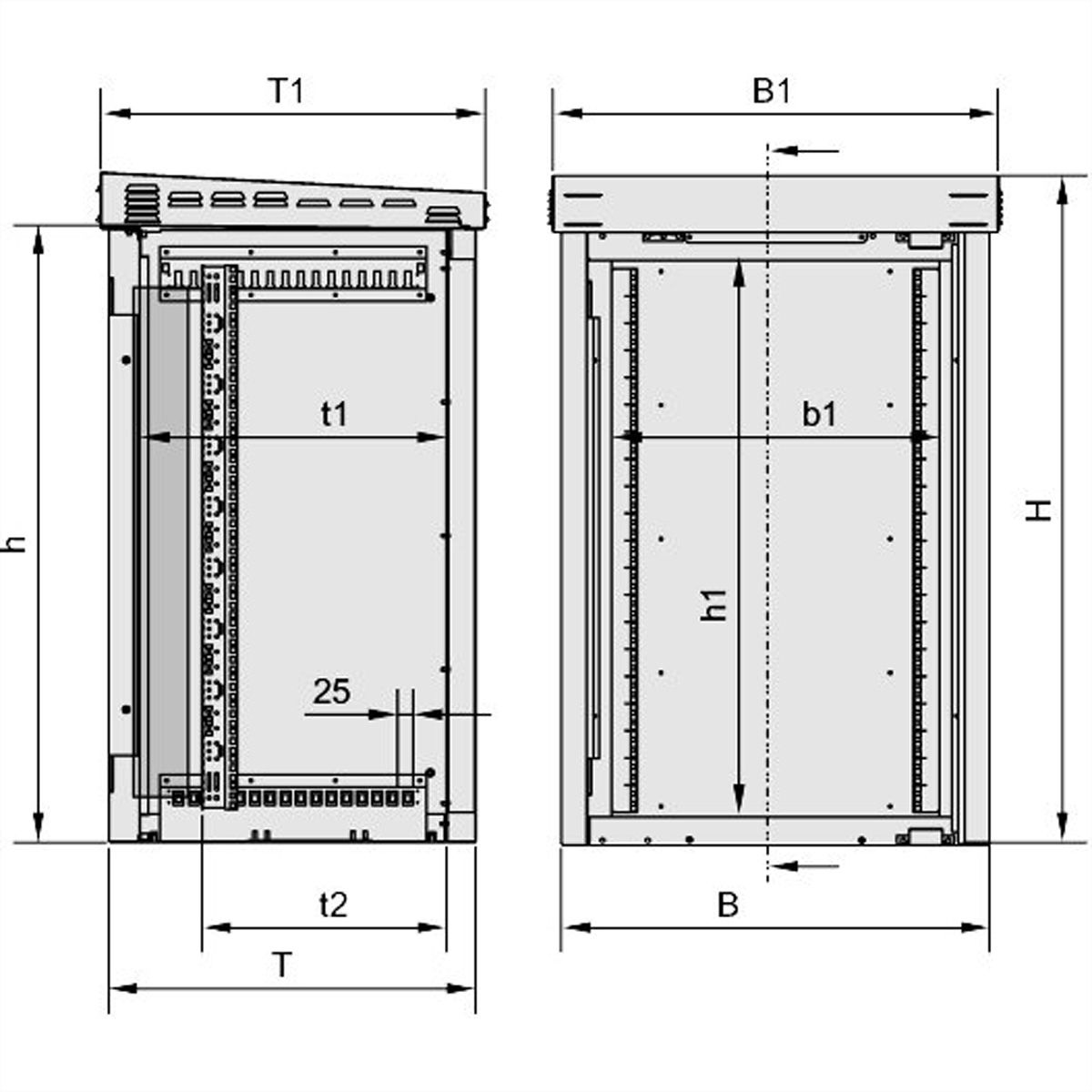 SCHROFF Outdoor Unibody HEX, 25 U 700W 600D