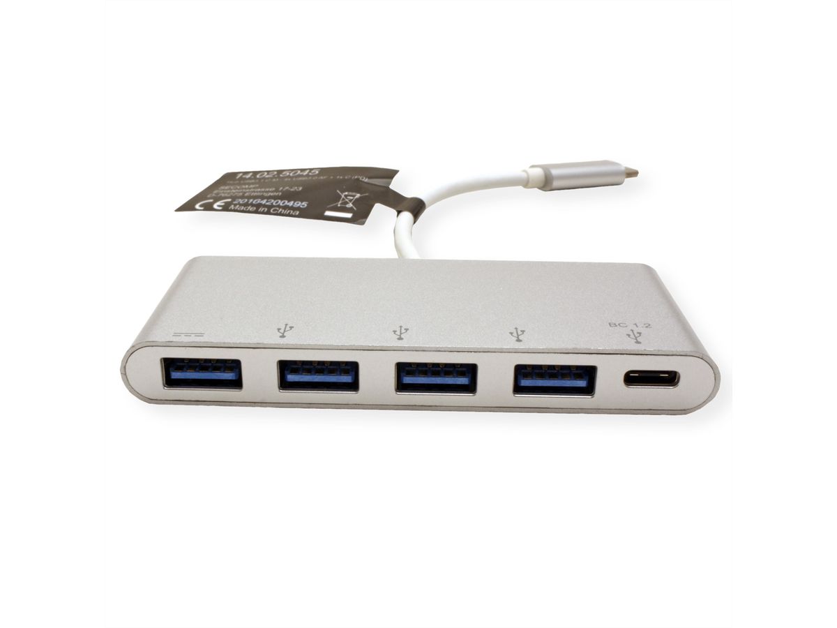 ROLINE Hub USB 3.2 Gen 1, 4 ports, type C, 1 port PD
