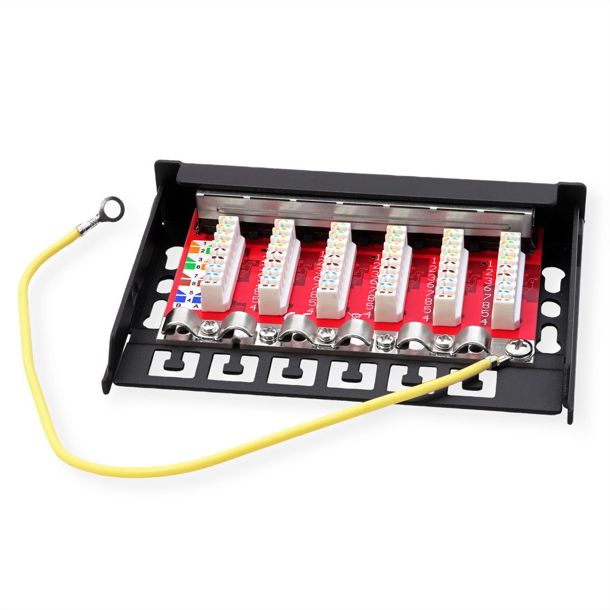 ROLINE Mini panneau Cat.6A/ClassEA 6 ports, 0,5U, blindé, noir