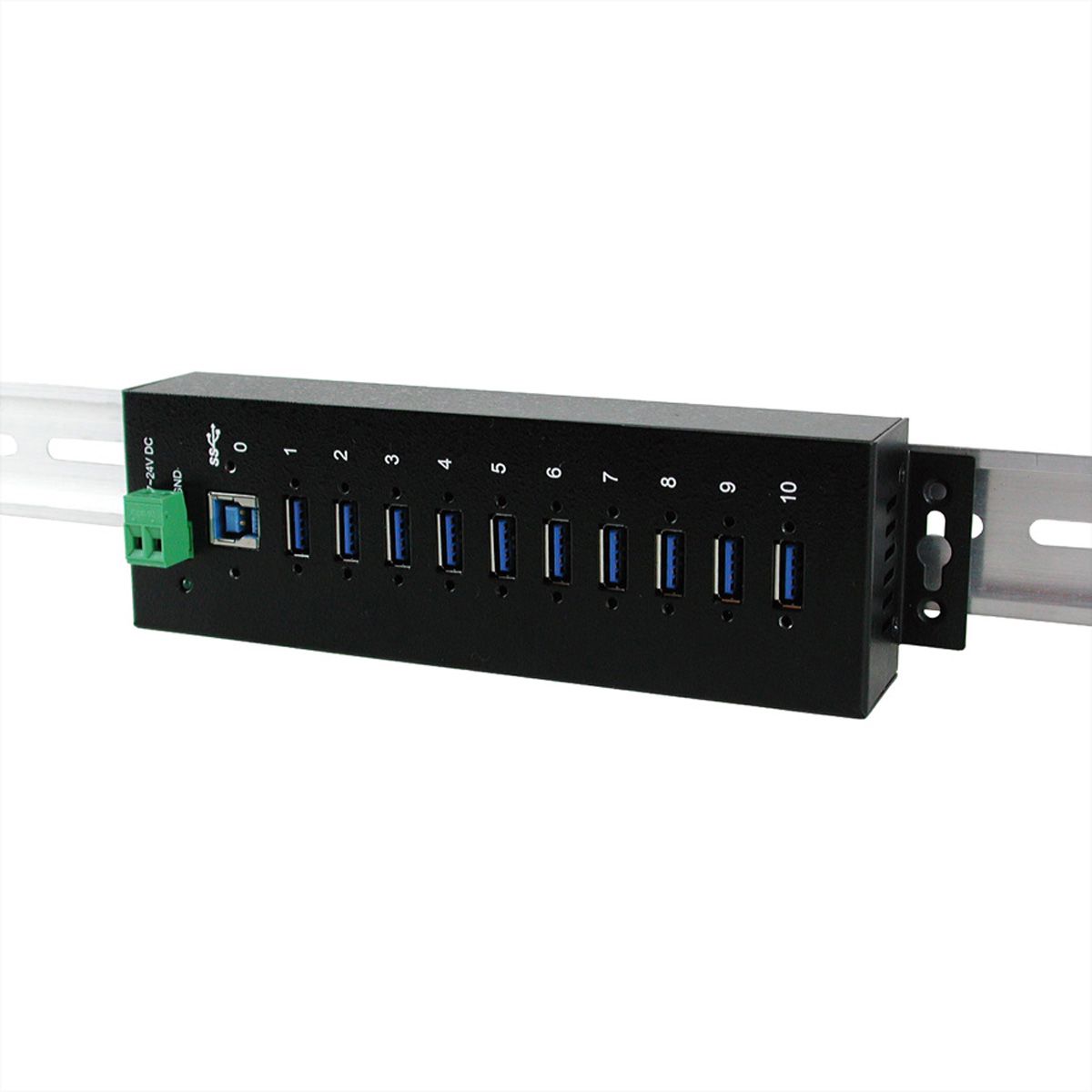 EXSYS EX-1110HMVS Hub à 10 ports USB 3.2,Gen1 protection de surtension et boîtier métal