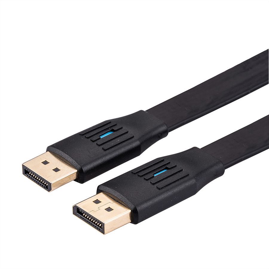 VALUE Câble DisplayPort plat v1.4, DP M - DP M, noir, 2 m
