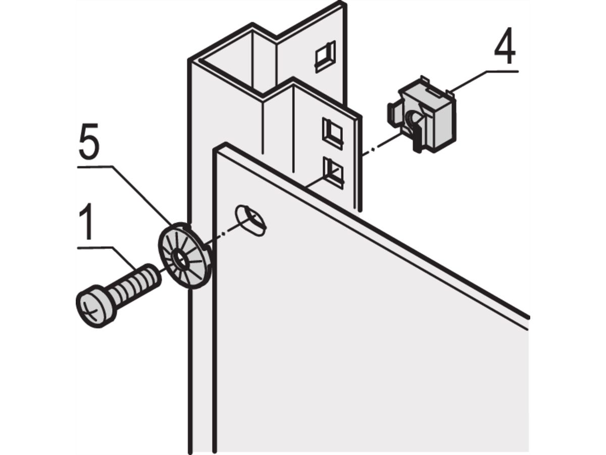 Kit d'assemblage SCHROFF 19", vis M6, rondelle M6, écrou M6, 4 pièces