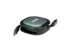 ROLINE Câble rétractable USB 2.0, 60W, C-C, M/M, noir, 1,2 m