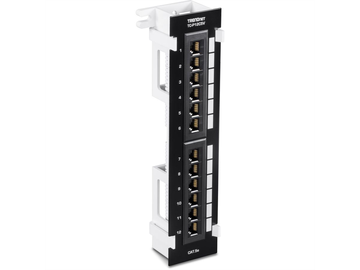 TRENDnet TC-P12C5V Tableau de connexion non blindé Cat5e à 12 ports et fixation murale