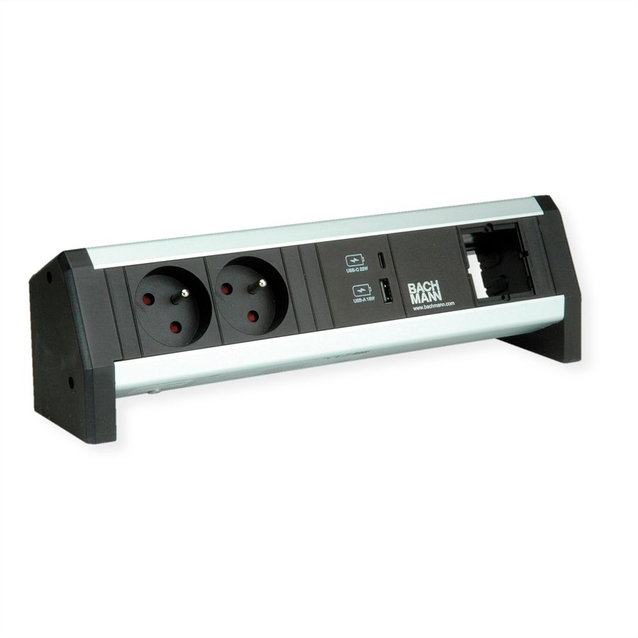 BACHMANN DESK 2xUTE 1xUSB A&C 22W 1xCM GST18