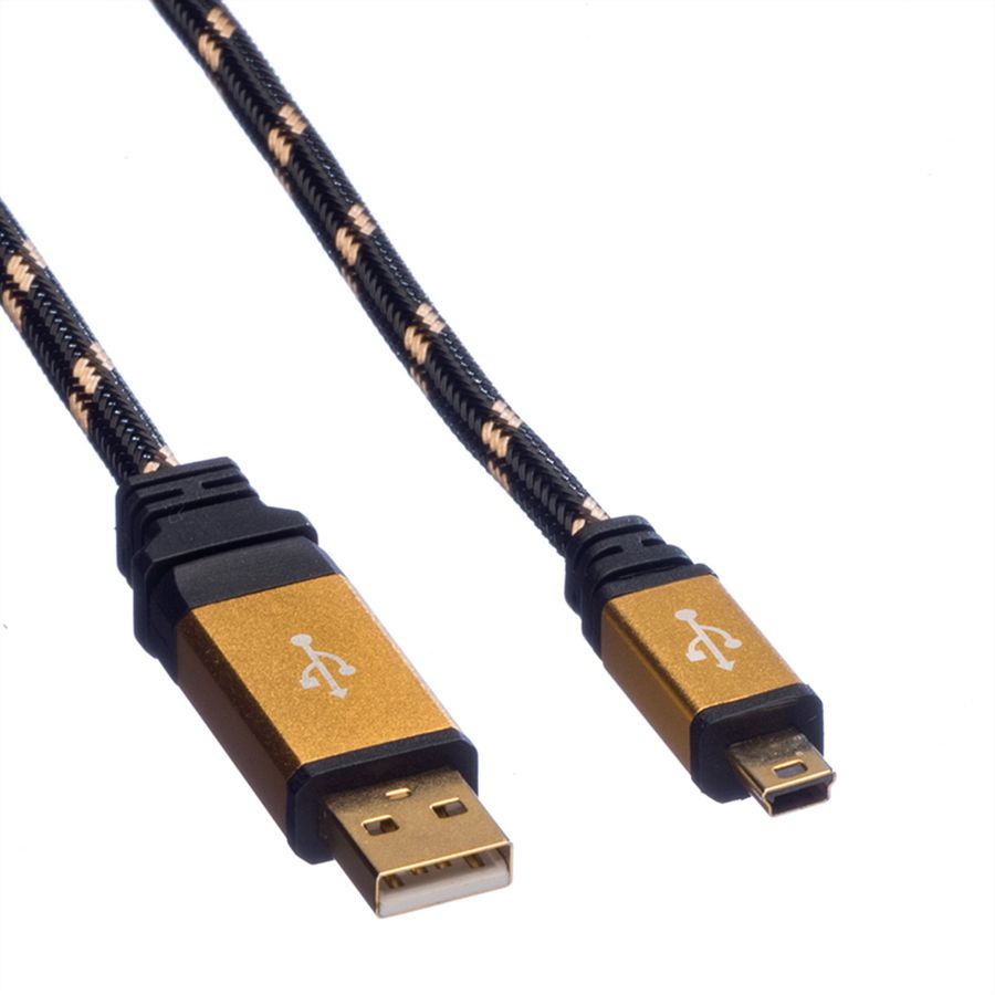 ROLINE GOLD Câble USB 2.0, type A - mini 5- broches, 1,8 m