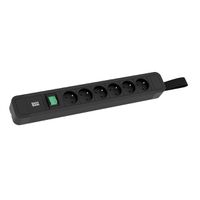 BACHMANN PRIMO2 Prise multiple 6x UTE, aluminium, interrupteur, noir, 2 m