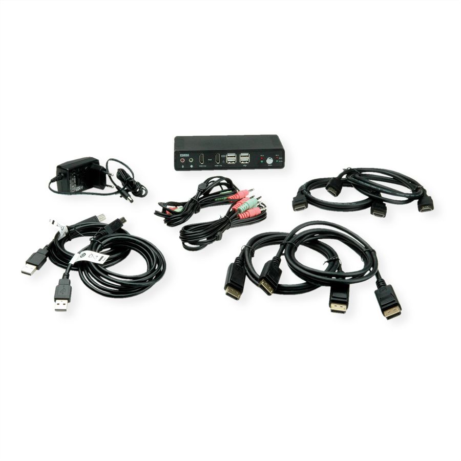 ROLINE Switch KVM Dual Head Audio, HDMI, 4K60, 1 Utilisateur - 2 PCs