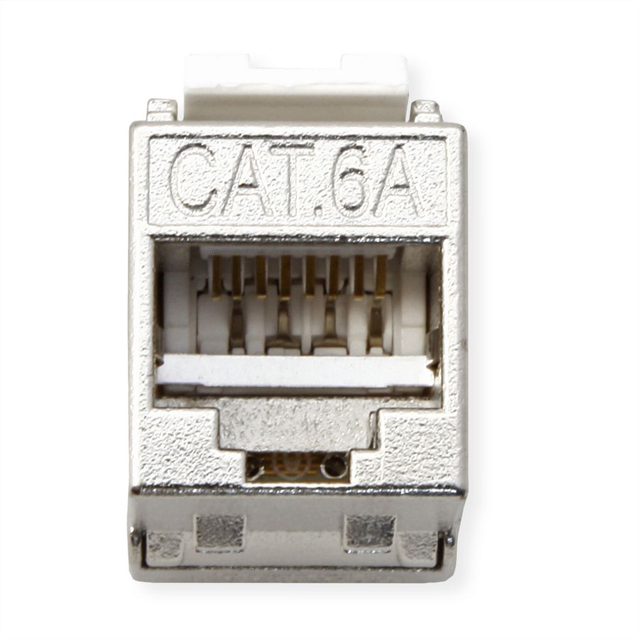 ROLINE Keystone Cat.6A (Classe EA), blindé, sans outil, SLIM, extra court, argent