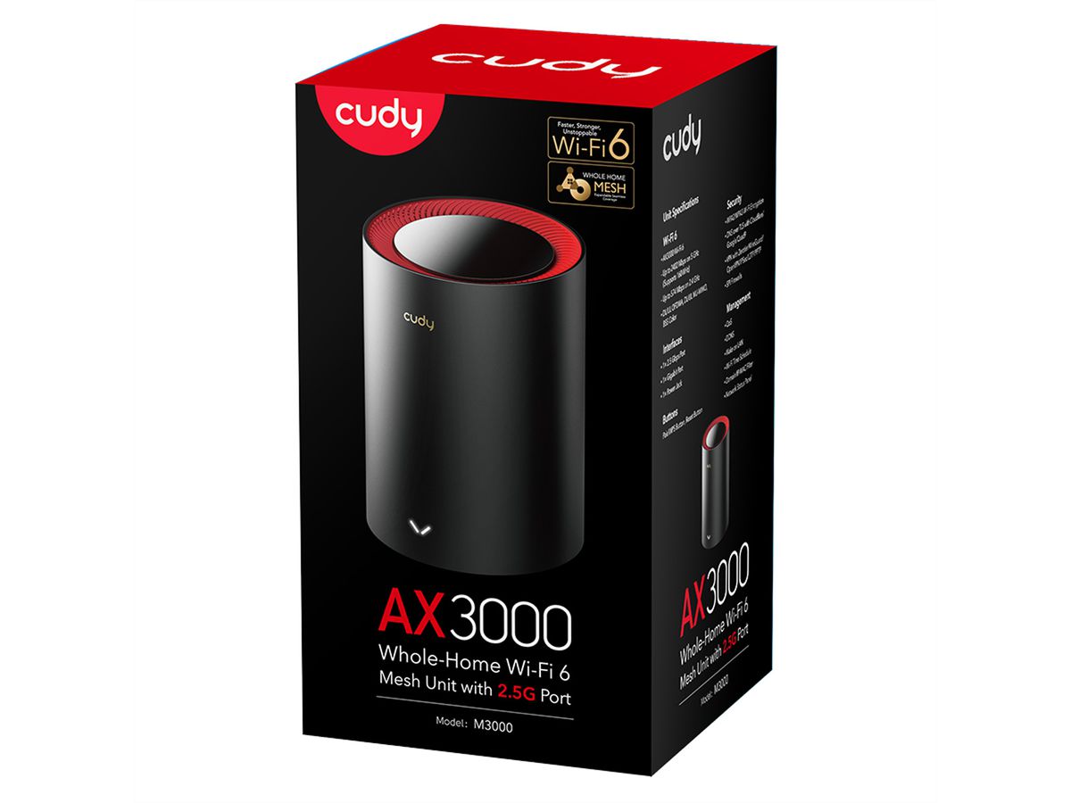 CUDY M3000 AX3000 WiFi 6 Mesh 2.5G, à l'unité