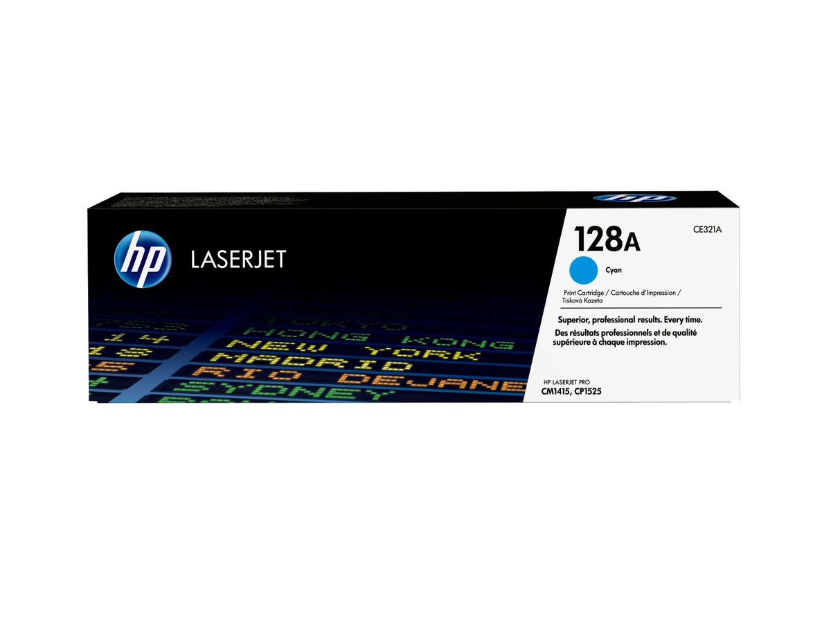 HP 128A toner LaserJet cyan authentique