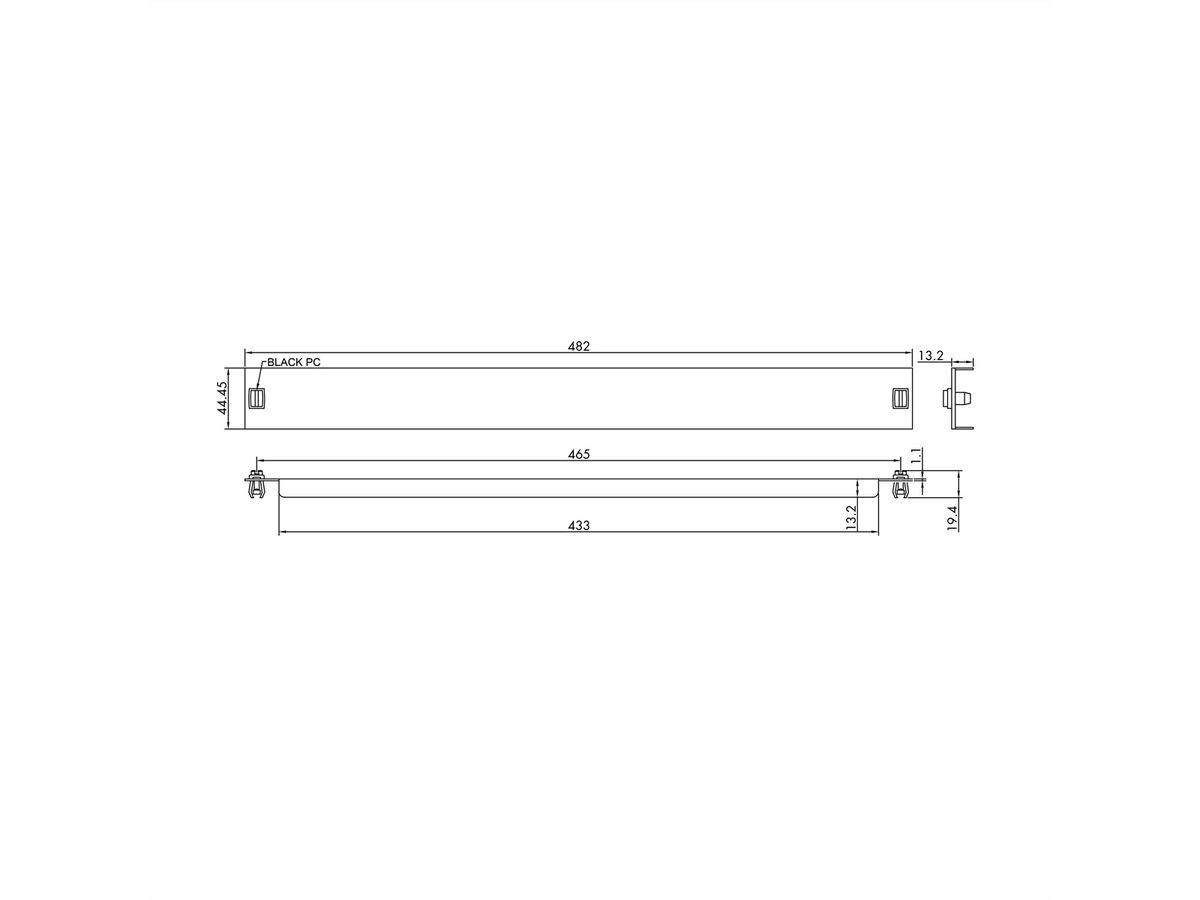 VALUE Cache 19" Snap-in, 1UH, RAL 9005 noir