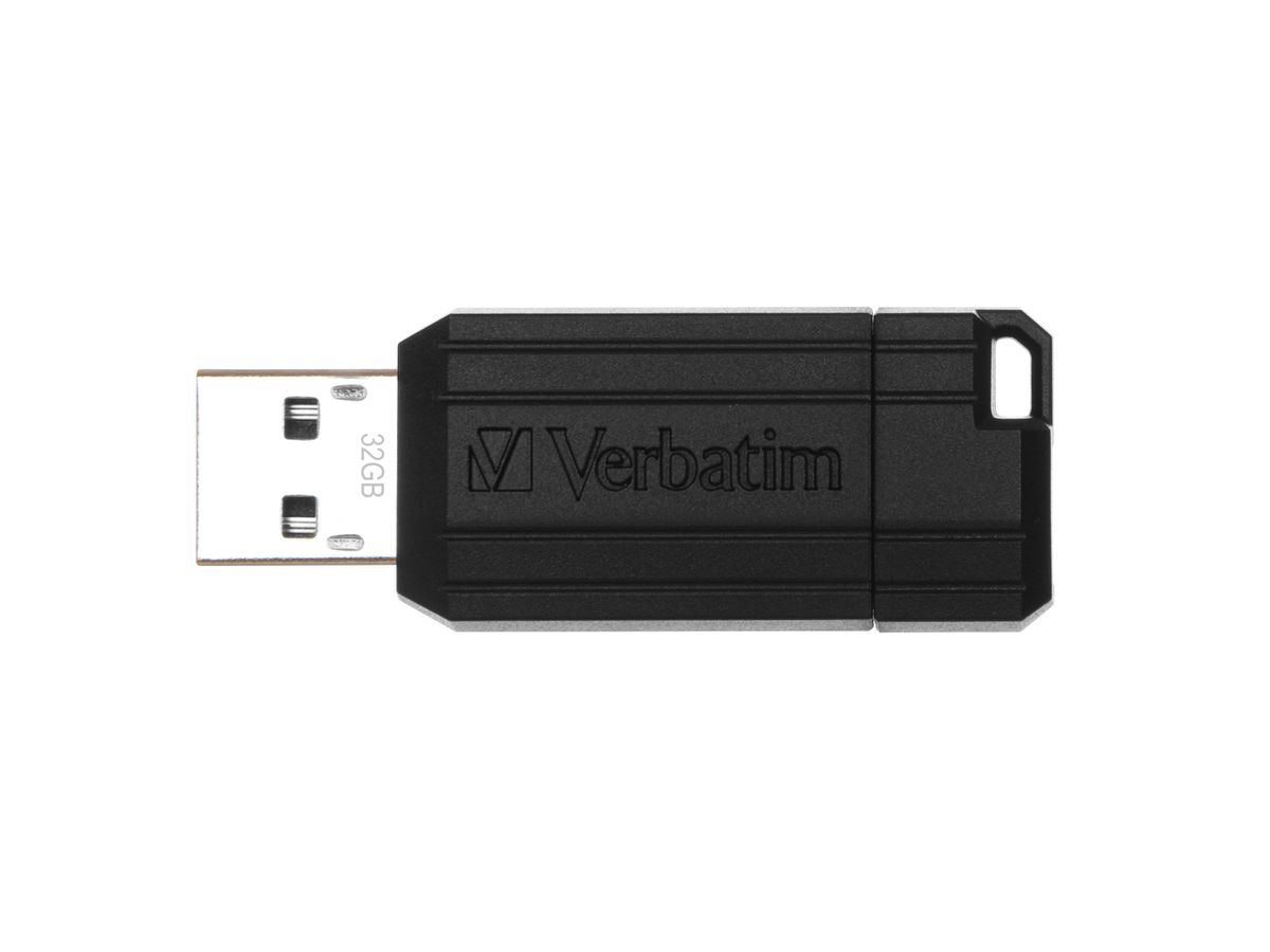 Verbatim Micro-clé USBPinStripe de 32 Go - noire