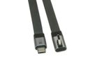 ROLINE Câble USB4 2.0 plat, C–C, M/M, un côté coudé à 90°, 8K UHD-2, 80Gbit/s, 240W, noir, 0,8 m