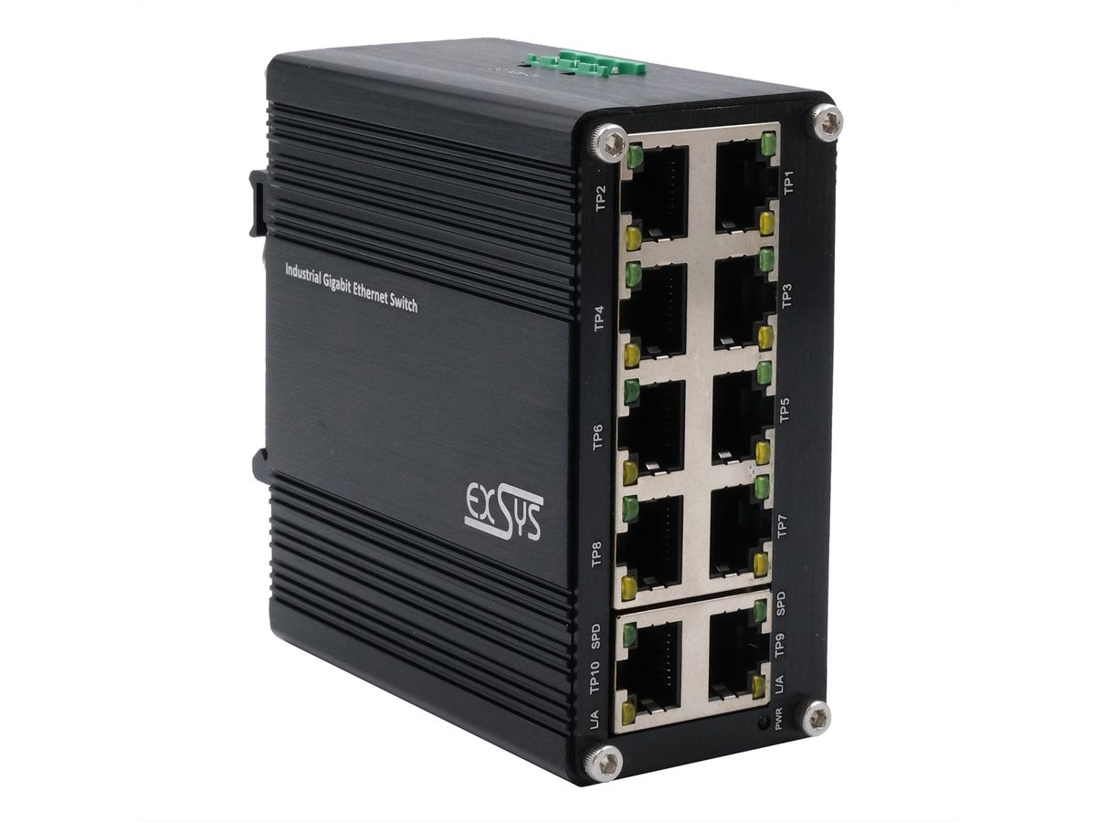 EXSYS EX-62025 Switch Ethernet industriel à 10 ports