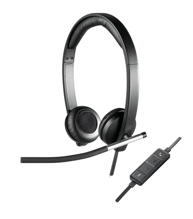 Logitech H650e Casque Avec fil Arceau Bureau/Centre d'appels USB Type-A Noir, Argent