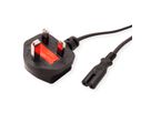 VALUE Cordon UK vers Euro plat C7 bipolaire, noir, 1,95 m
